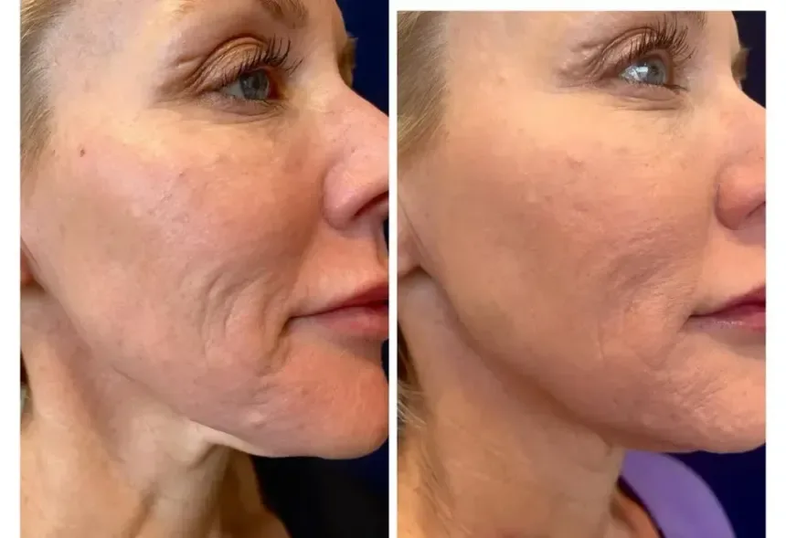 SKINVIVE — cheek and jawline, before and after