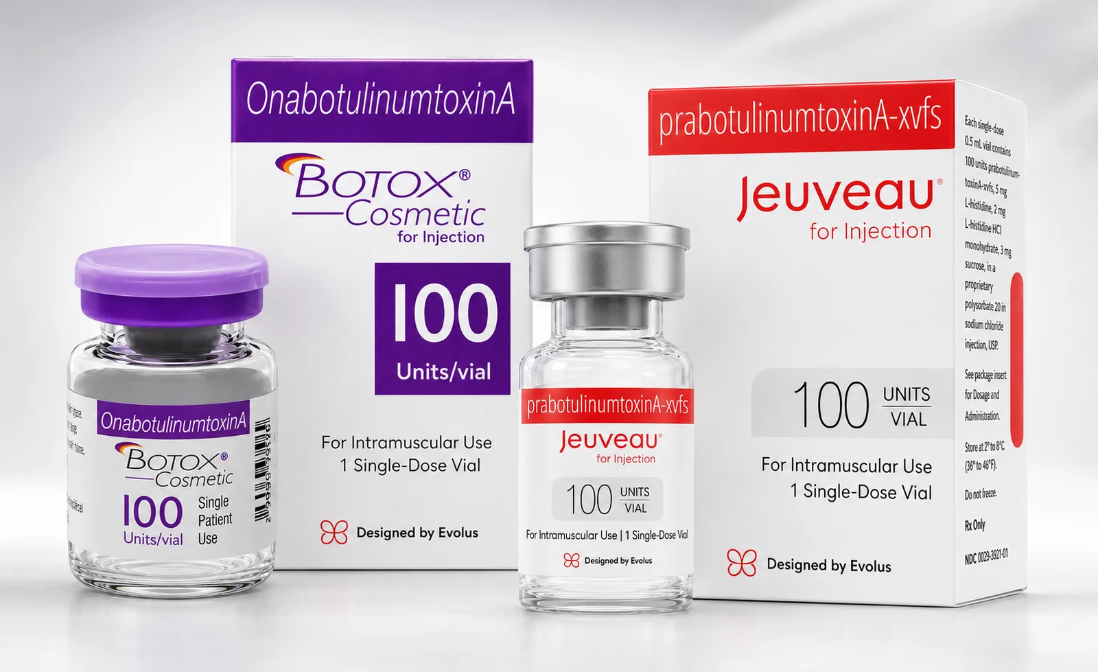 Botox Cosmetic and Jeuveau — neuromodulators used for wrinkle relaxers at Veins and Wellness